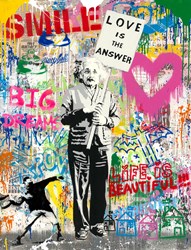 Einstein by Mr. Brainwash - Original on Paper sized 38x50 inches. Available from Whitewall Galleries